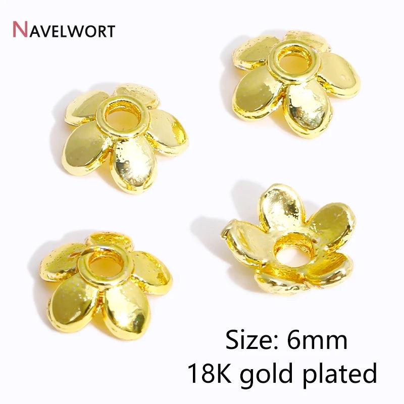 14K/18K Gold Plated Brass Bead Caps,Caps For Beads,Flower Bead Caps For Jewelry Making,Caps For Bracelet,Accessories For Jewelry