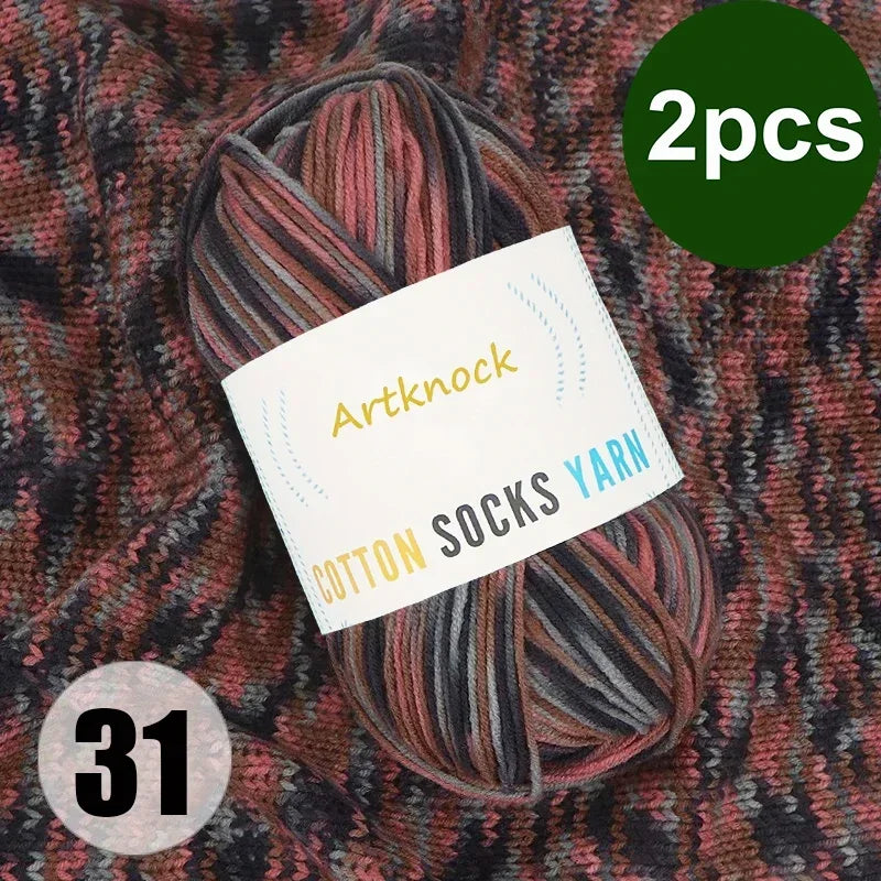 Colorful Milk Cotton Yarn For DIY Crochet Projects 2 Pcs