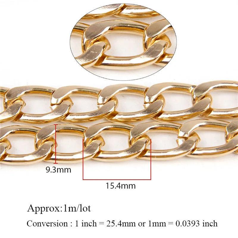 Metal Flat Byzantine Necklace Twisted Chains Bulk Fit Bracelets Open Link Chain For DIY Jewelry Making Materials Handmade Suppli