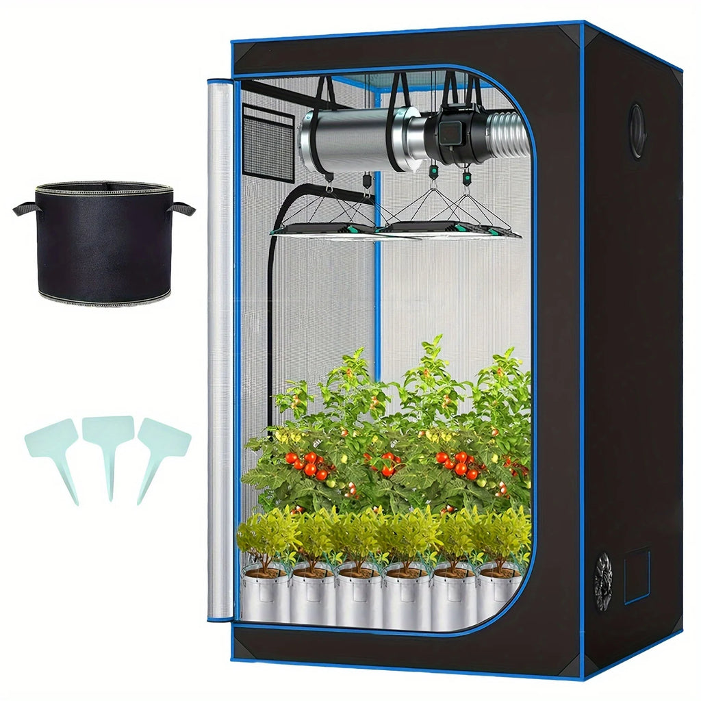 20"x20"x40" grow tent with high reflective mylar with viewing window and removable floor tray for indoor hydroponic planting