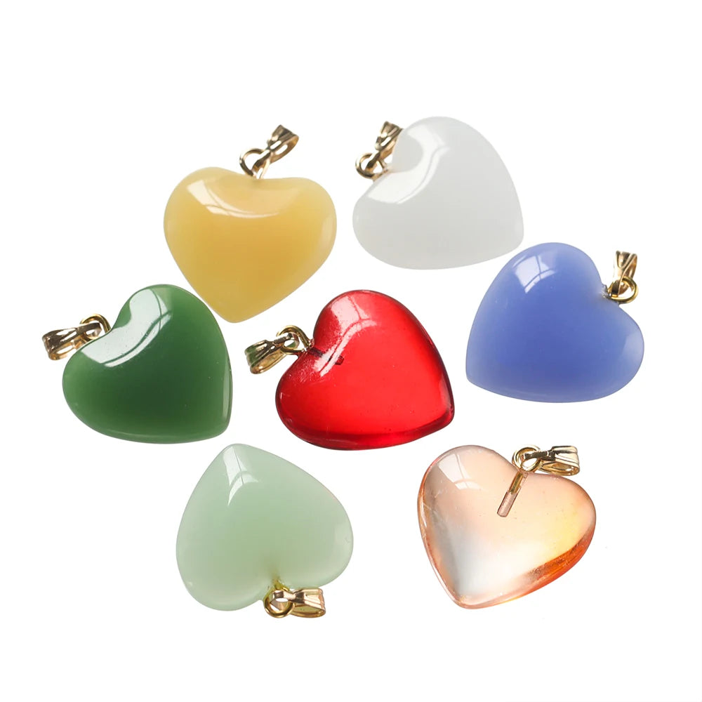 10Pcs 20x22mm Czech Lampwork Crystal Glass Heart Beads Charms pendant DIY Handmade Jewelry Making Necklaces Earrings Supplies