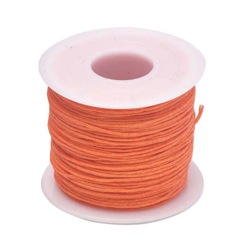 24-70m 1mm Waxed Cotton Cord For Beading Craft DIY Bracelet Necklace Braided String Thread Jewelry Findings Making HK042