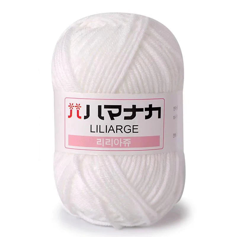 Soft Milk Cotton Knitting Yarn 25g Anti-Pilling High Quality 4ply Crochet Yarn for Scarf Sweater Hat and Doll Craft