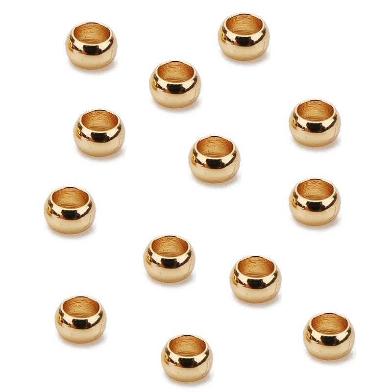 100pcs 2 2.5 3mm Stainless Steel End Crimp Beads Covers Round Spacer Stopper Beads For Bracelet Necklace Supplies Jewelry Making