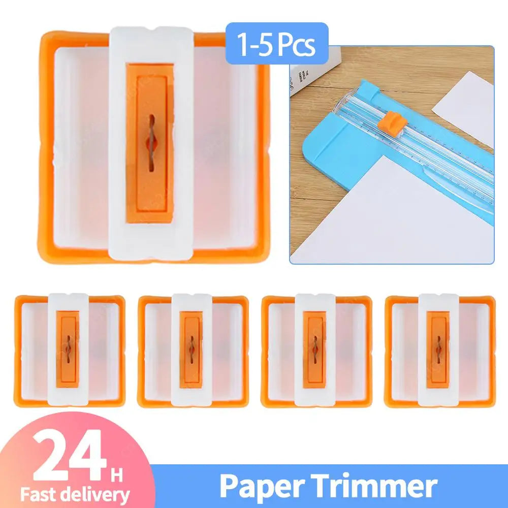 1-5 Pcs Paper Trimmer Spare Knife Paper Cutter Metal Blade Sliding with Automatic Security Safeguard for Coupon Craft Photos