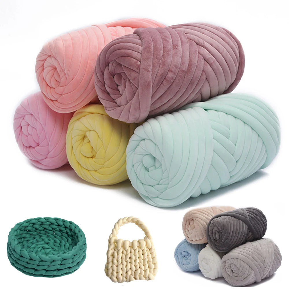Velvet Chunky Yarn 500G Bulky Wool For DIY Blankets Hats