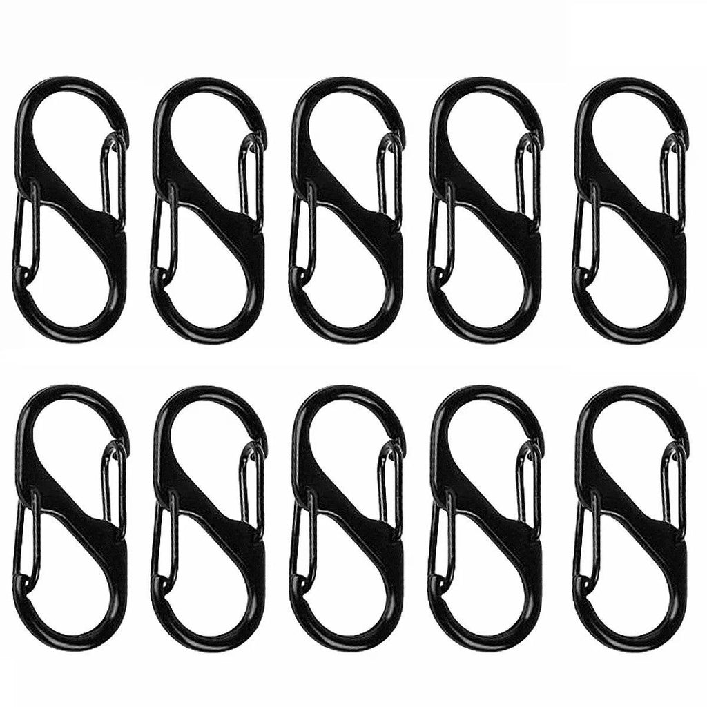 10pcs, Metal Lock Clip Keychain, S Shaped Alloy Hanging Buckle For Outdoor Camping Hiking Travel