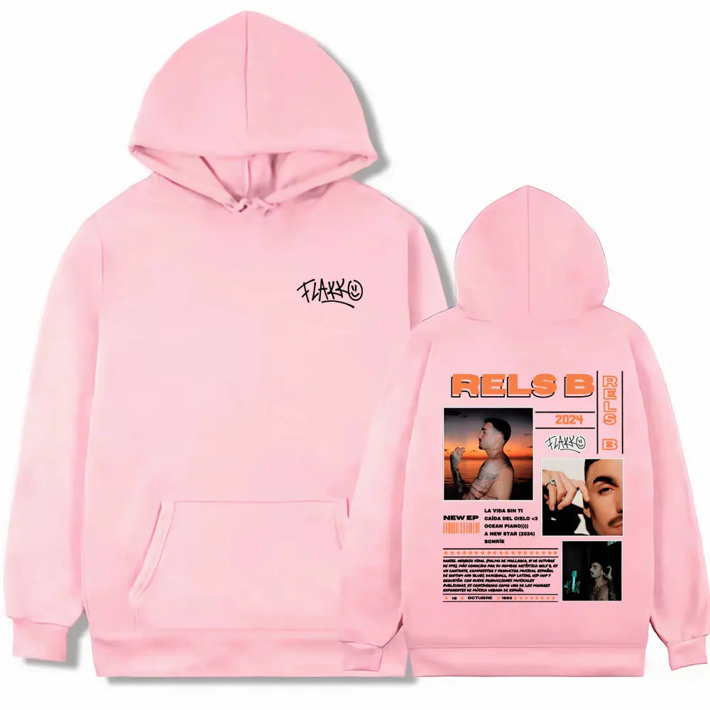 Rels B Skinny Flakk 2025 Tour Merch Hoodie Men Women Tops  High Quality Fashion Male Hip Hop Casual Oversized Hooded Sweatshirt