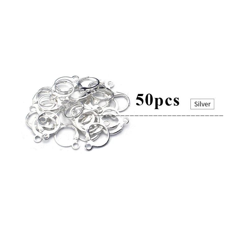 50pcs Hypoallergenic Earring Hooks Brass Lever Back Earring Round Hook Ear Wire with Open Loop for Earring Design Jewelry Making