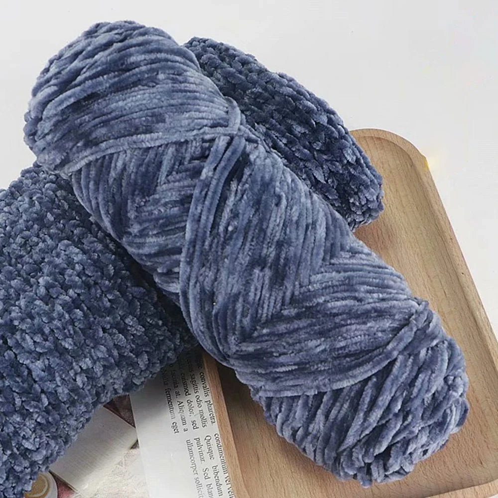 Chenille Soft Velvet Yarn 95g Blended Knitting Wool for Handmade Scarf Coat Baby Blanket and Hat