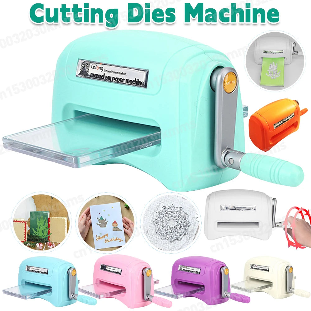 Cutting Embossing Machine Portable Scrapbook Die Cutter Machine Practical Craft Tool with Plastic Backing Plate Home DIY Gadgets