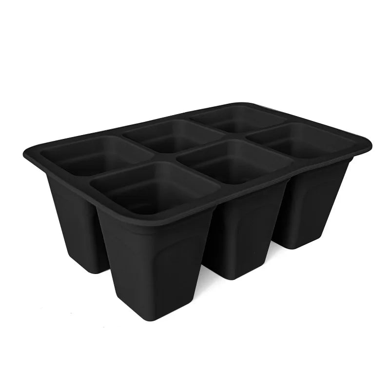 Durable 6 Cells Nursery Cups Indoor Gardening Plant Germination Tray Silicone Seed Starter Trays Seedling Care Package Garden