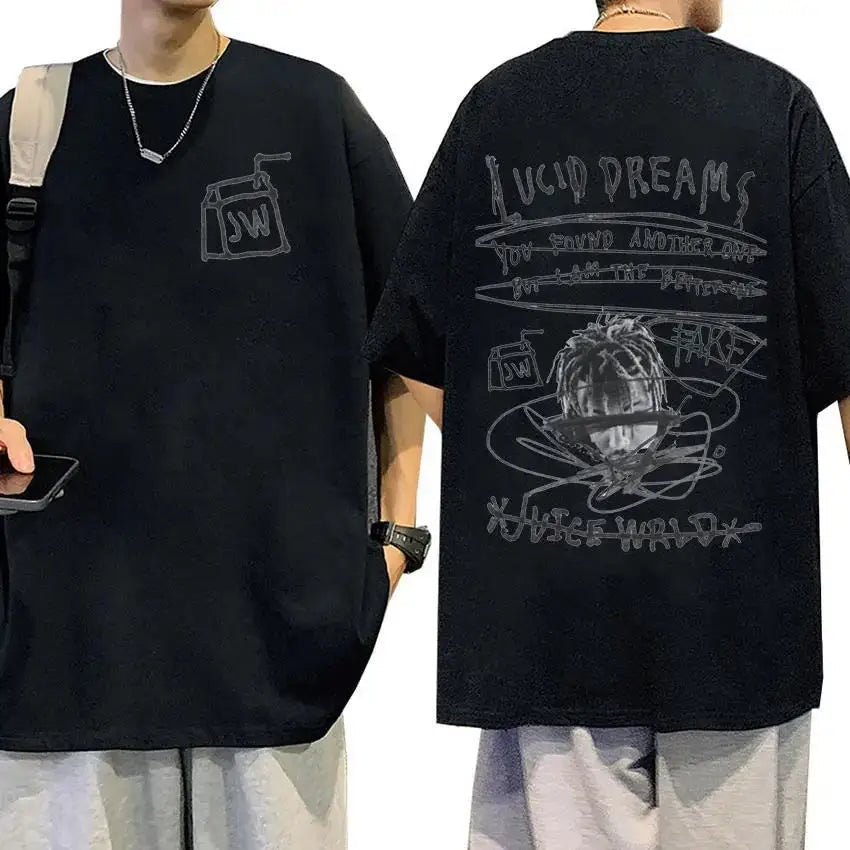 Juice WRLD T Shirt for Men and Women Casual Hip Hop Summer Sweatshirts Black Pullover for Boys and Girls