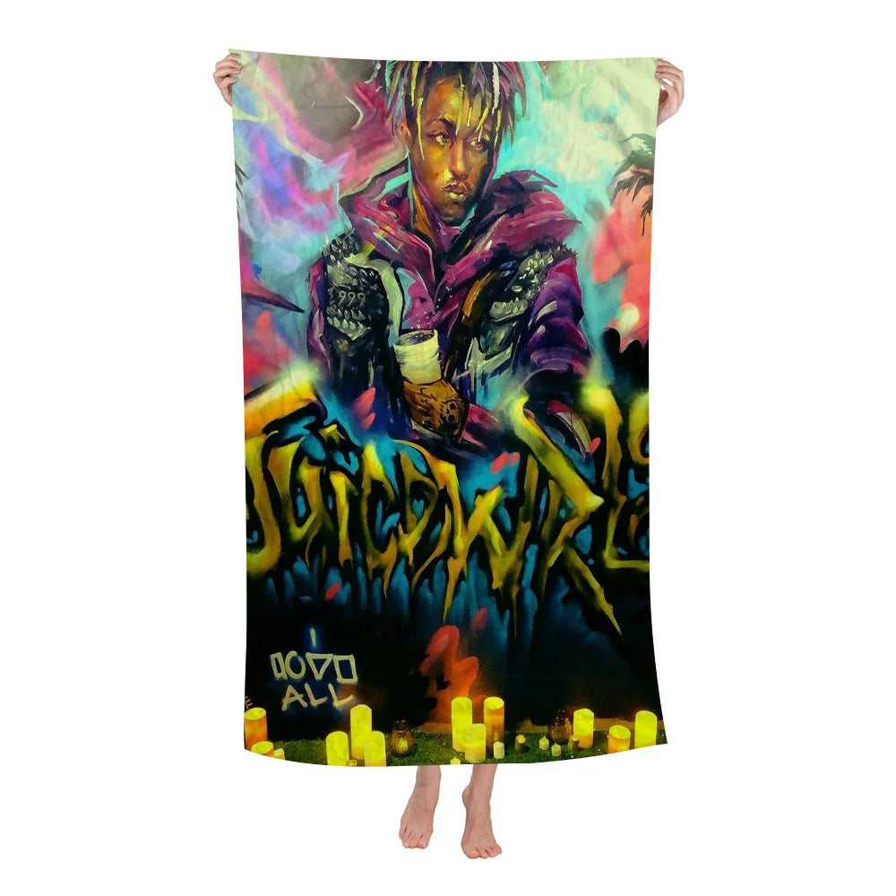 M-Musician J-Juice W-Wrld Big Microfiber Beach Towels Quick Dry Towel Sand Beach Towels Pool Towel for Travel Swim Pool Yoga