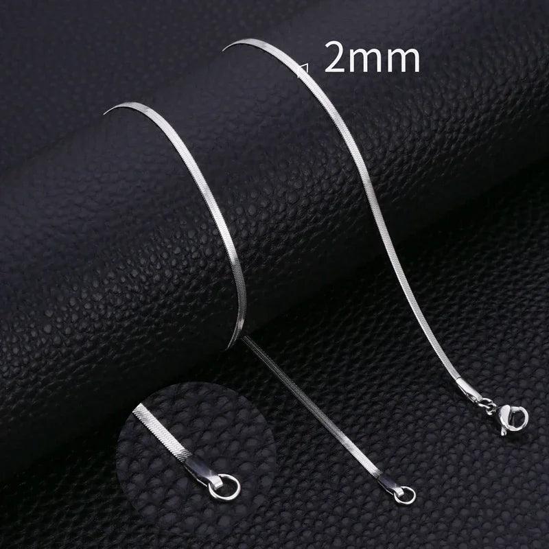 HIYEE Stainless Steel Snake Necklace for Women Jewelry Gift Blade Chain Gold Plated Waterproof Trendy DIY Pendant Accessories