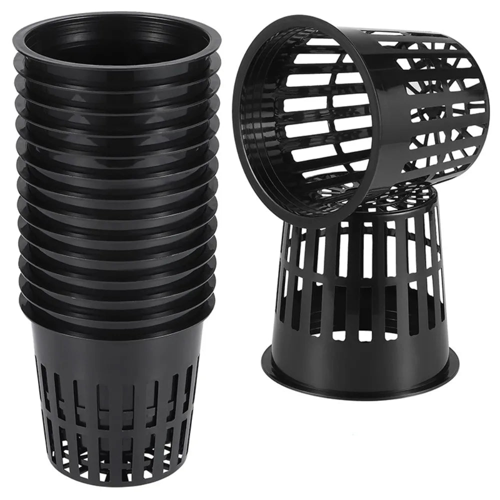 10Pcs Hydroponic Basket Plastic Soilless Grow Net Garden Vegetable Plastic  Planting Mesh Pots Aeroponics Planting Mesh Pots
