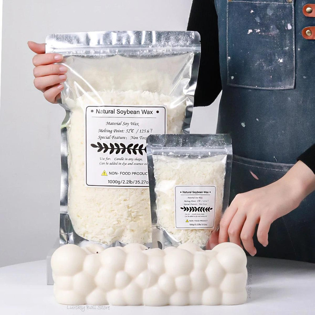 500g/1kg Pure Soy Wax Paraffin Material Pre-Soy Wax-Core Pigments Aromatherapy Pure Paraffin Wax DIY Handmade Candles Crafts - Winord