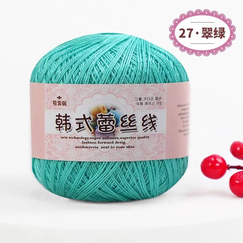 Pure Cotton Lace Crochet Thread No 8 Ice Silk 50g Yarn
