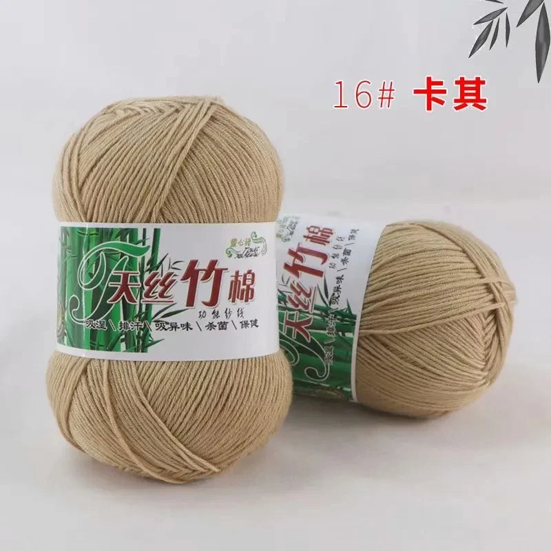 Bamboo Charcoal Cotton Yarn For Weaving 50g Ball DIY