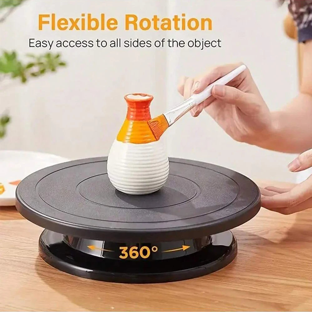 11 Inch Spinning Turntable Engraving Wheels Spinning Cake Turntable Black Painting Turning Table Lightweight Holder For Painting