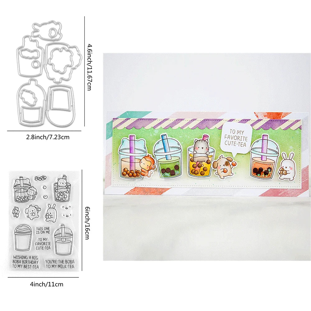 Animal Bundles Clear Stamps and Metal Cutting Dies 2024 New for DIY Craft Making Card Photo Album Scrapbooking Decoration