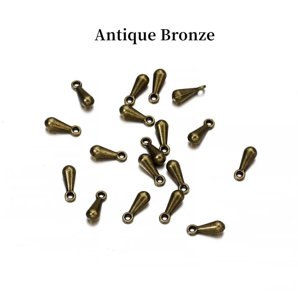 200pcs/ lot 2*7 3*9mm Gold Copper Water Drop End Beads For DIY Extender Chain Pendant Jewelry Making Findings Accessories