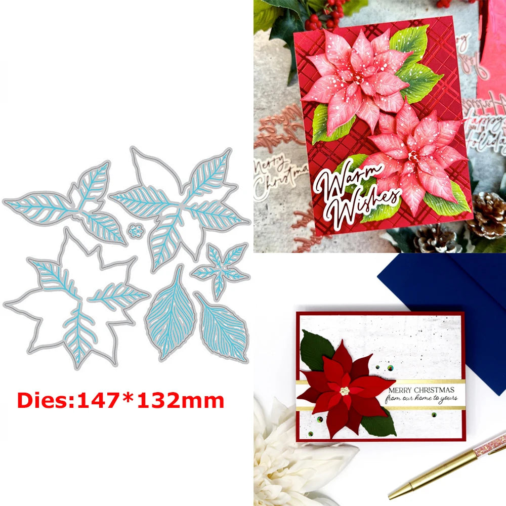 Elegant Flower Blossom Metal Cutting Dies Layered Frame Background Mould Knife for DIY Scrapbooking Christmas Card Craft Making