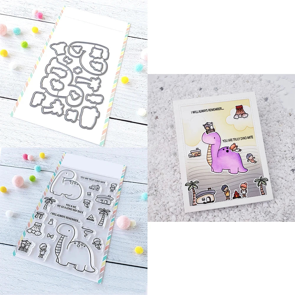 Mini Panda Bunny Koala Animal Outline Metal Cutting Dies Clear Stamps for DIY Easter Day Decor Paper Cards