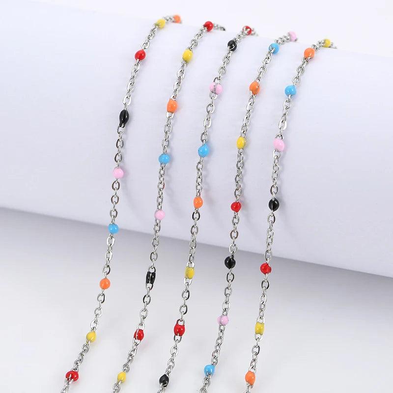 2meters Stainless Steel Chains Bulk Lot Gold Color Diameter 1.5mm Necklace Link Chains for Diy Bracelet Jewelry Making Supplies
