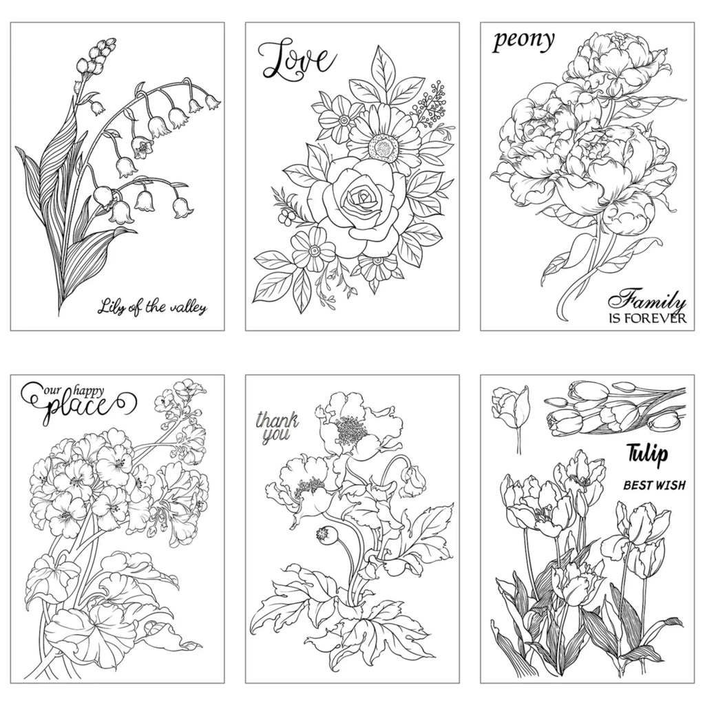 11*16cm Flower series Retro Background Transparent Silicone Stamp DIY Card Decoration Stamps Scrapbook Photo Album Papercard