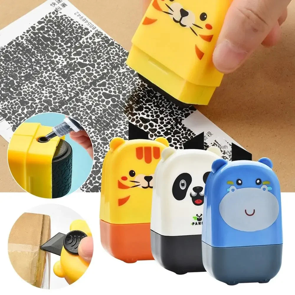 Cartoon ID Identity Theft Protection Roller Stamp Confidentiality Seal Erase Roller For Privacy Confidential Data Guard Stamp