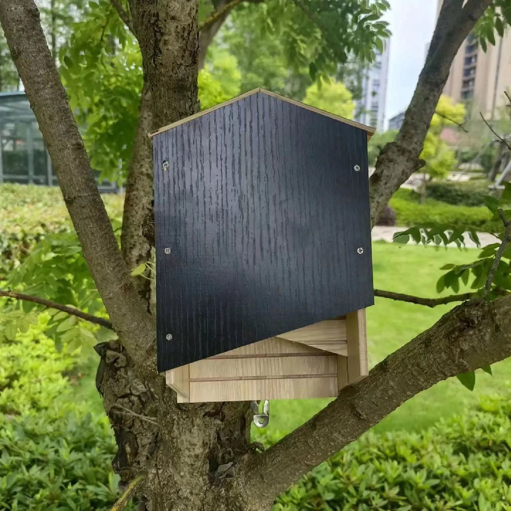 Bat House Kit Double Chamber Wooden Waterproof Windproof Bat Box Shelter for Outdoor Garden Patio Yard