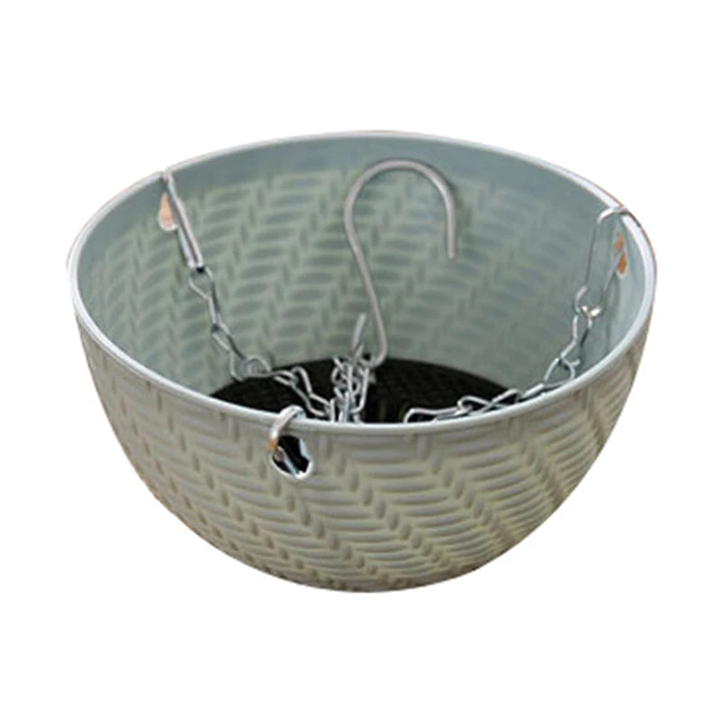 Balcony Chain Hanging Planters Flower Pot Basket Imitation Rattan Weaving New
