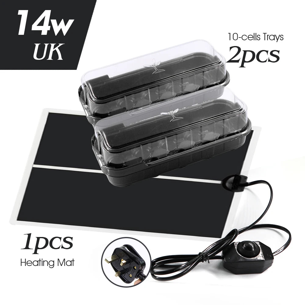 14/35W Plant Heating Pad Warmer Heat Mat  Nursery Seedling Trays Greenhouse Germination Box US/EU/UK/AU Plug Temperature Control