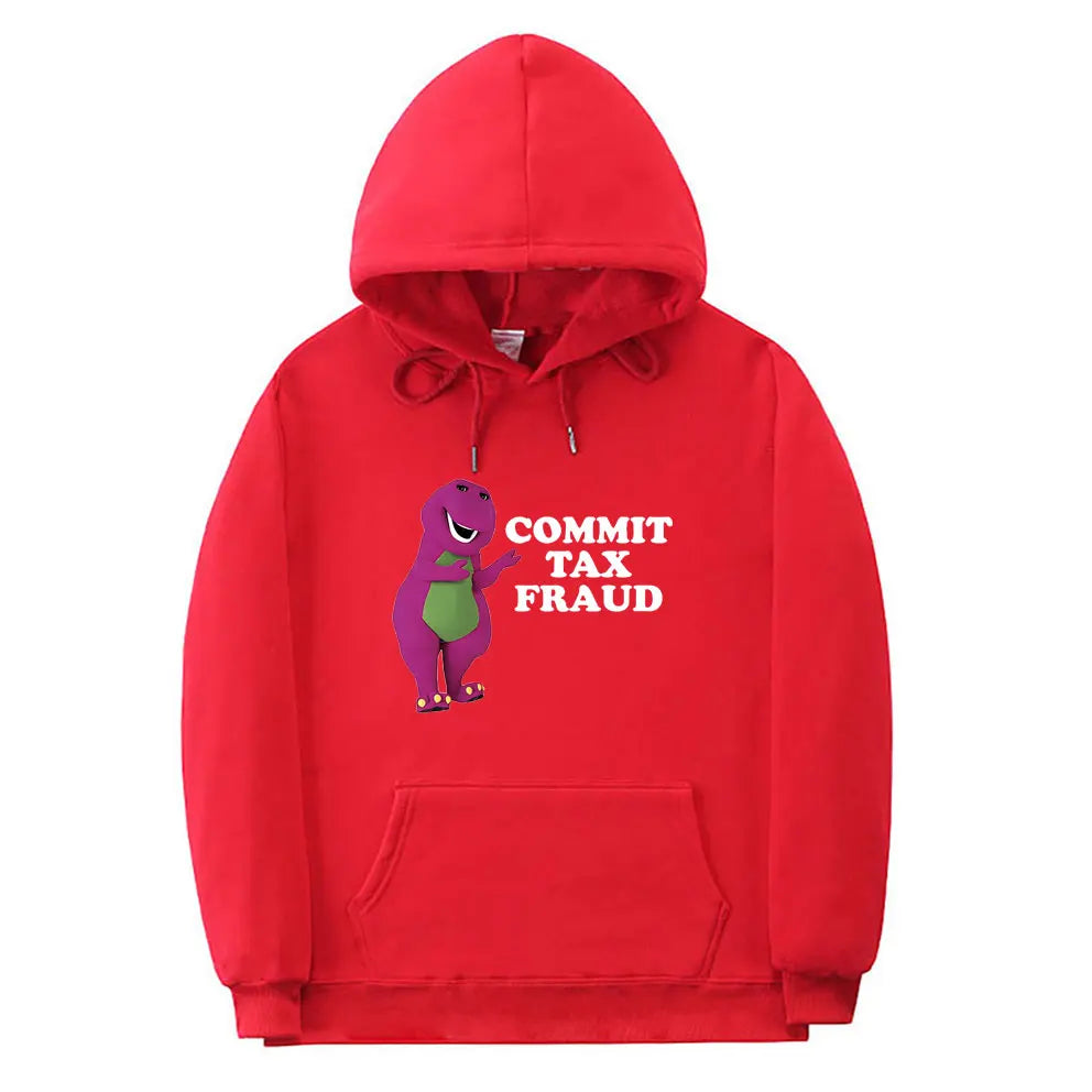 Funny Commit Tax Fraud Meme Hoodie Men Women Anime Cartoon Casual Oversized Pullover Hoodies Unisex Fahsion Fleece Sweatshirt