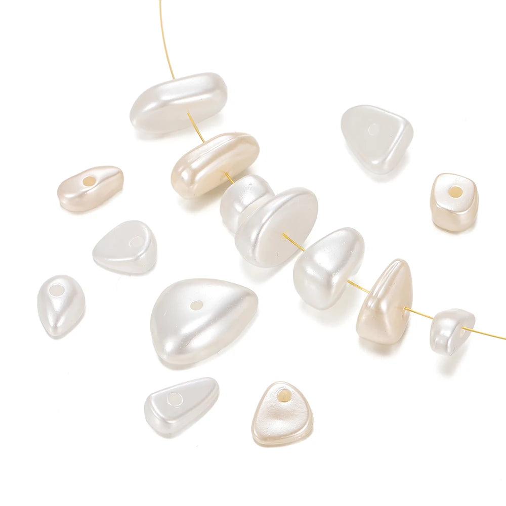 30Pcs Mixed Irregular ABS Imitation Pearls Beads Acrylic Loose Beads for Jewelry Making DIY Necklace Earrings Bracelet Necklace