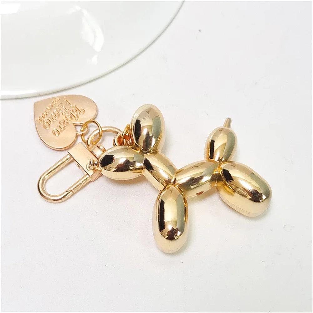 Kawaii Balloon Dog Acrylic Keychains Y2k Car Key Chains Jewelry Cute Bag Pendant Trinket Accessories Decoration Couple Gift