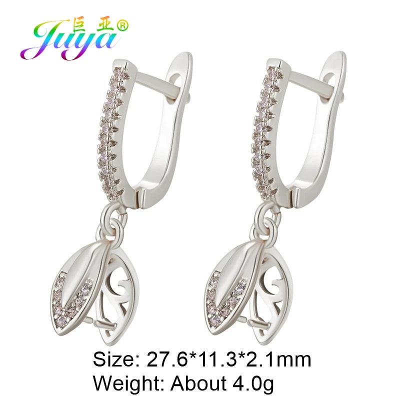 Juya 18K Gold Plated Copper Material Anti-Allergy Earwire Fixture Earring Hook Clasps For DIY Women's Earring Making Accessories