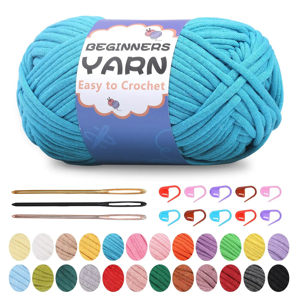 Fenrry 200g Crochet Yarn for Beginners with Stitch Markers