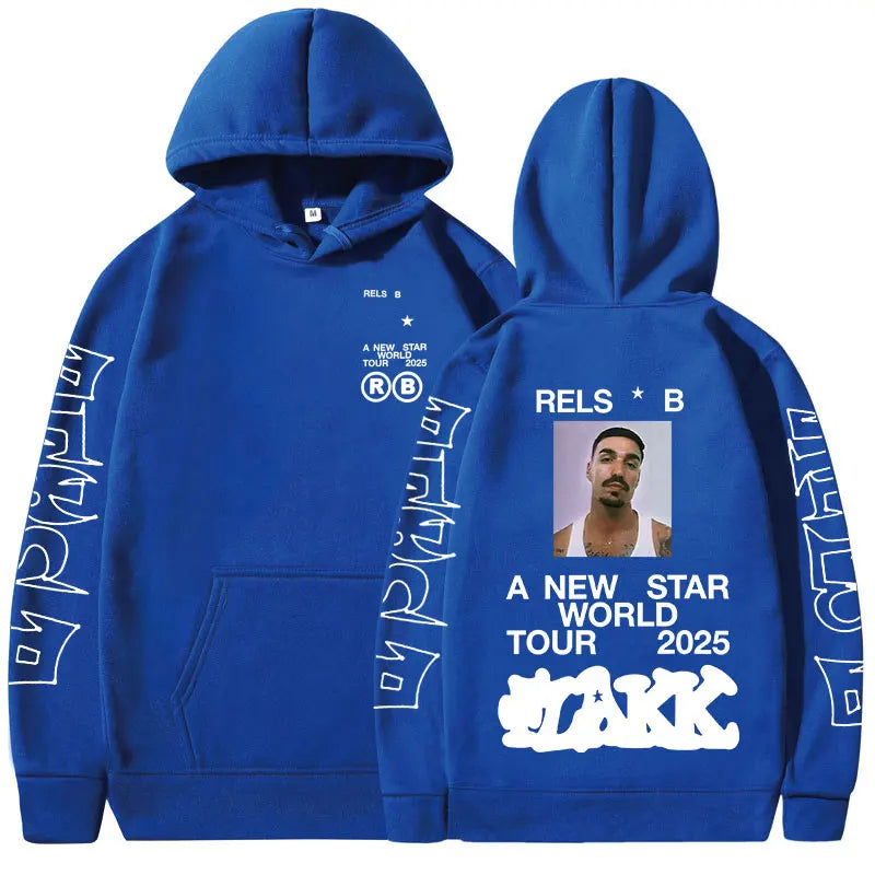 Rapper Rels B A New Star World Tour 2025 Hoodies Men Women Clothing Fashion Hip Hop Sweatshirts Oversized Long Sleeve Pullovers