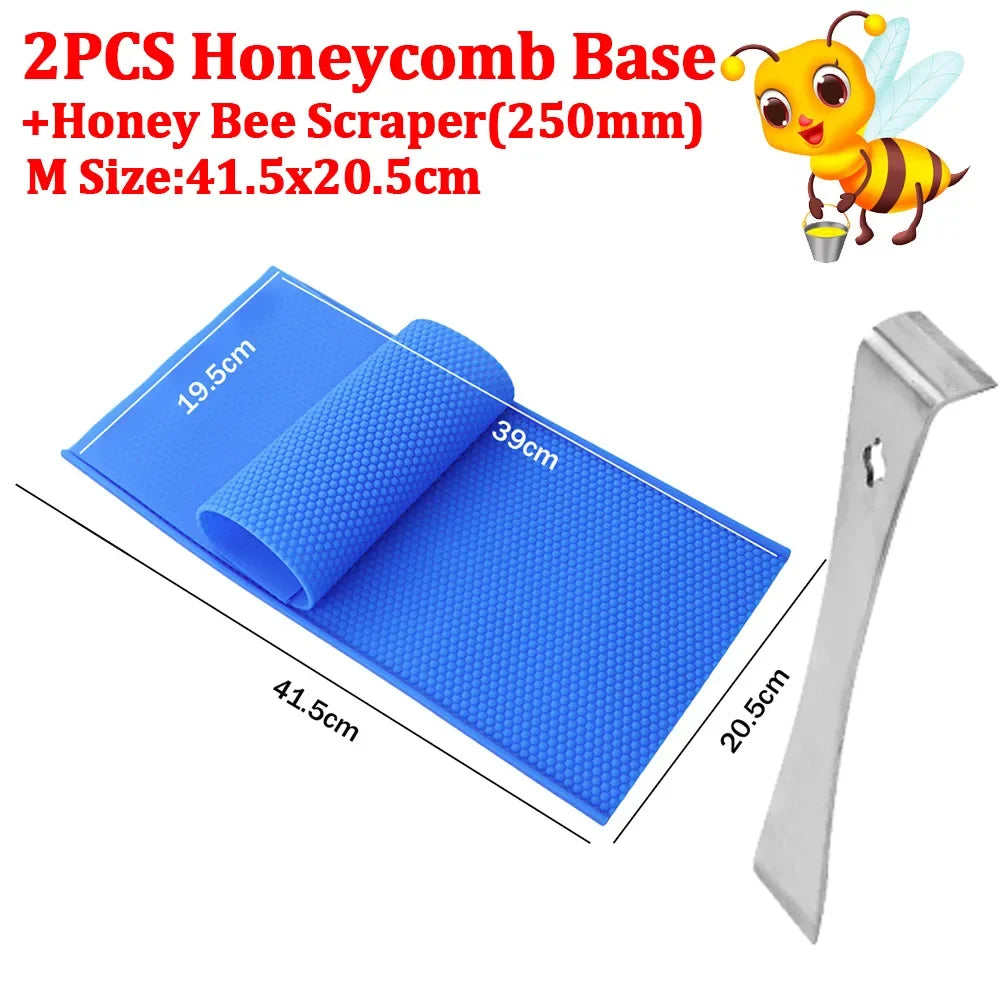 3pcs Beeswax Press Sheet Mold Soft PVC Honeycomb Base Foundation Mould Beehive Shovel Beekeeping Beeware Beeswax Making Tools