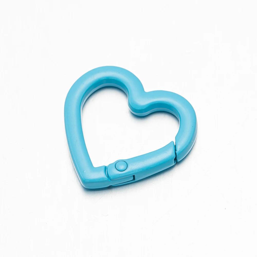 5pcs Heart Carabiner Trigger Snap Clip Spring Keyrings Buckle Hooks for Key Ring Keychains Bag Purse Handbag Craft Making Supply