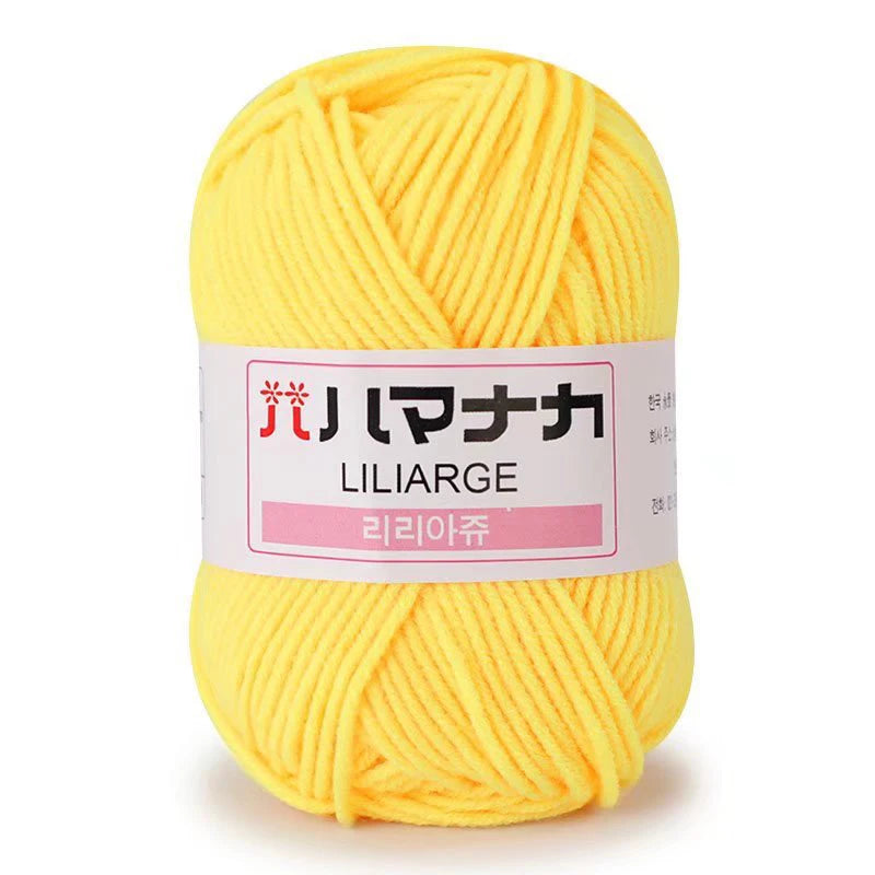 Soft Milk Cotton Knitting Yarn 25g Anti-Pilling High Quality 4ply Crochet Yarn for Scarf Sweater Hat and Doll Craft