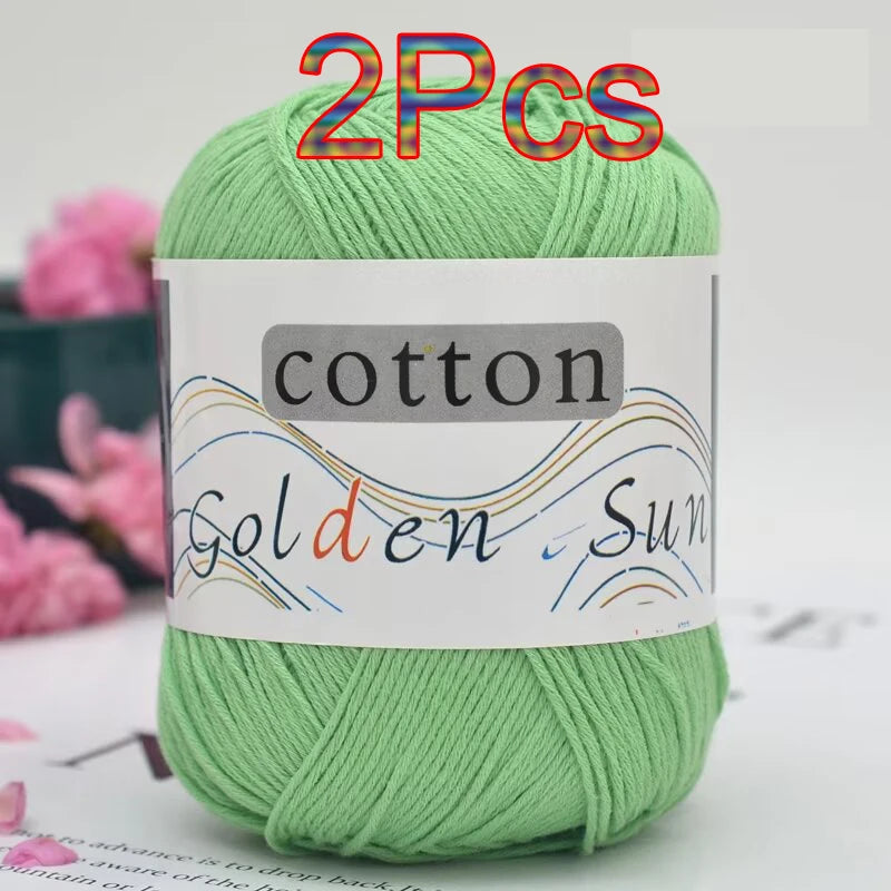 100% Cotton Yarn for Hand Knitting Soft Crochet Yarn Pack of 2 for Sweaters Blankets Hats Amigurumi Dolls and Bags