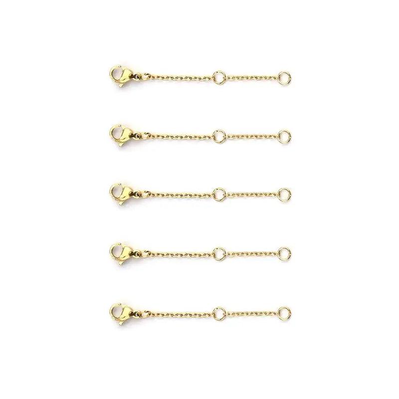 5pcs Stainless Steel Extension Extended Tail Chain Lobster Clasps Connector 3-10cmDIY Jewelry Making Findings Bracelet Necklaces