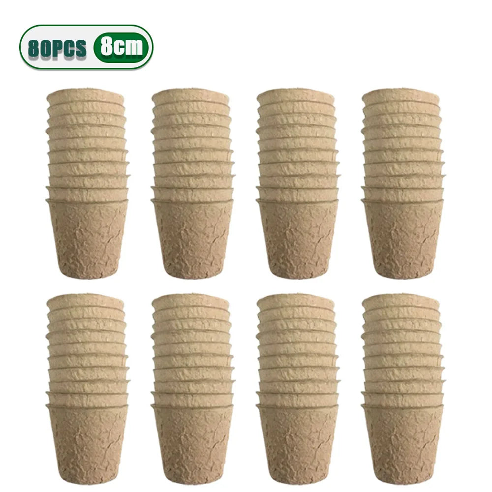 20-200PCS 3.15 Inch Peat Pots for Seedling Outdoor Garden Germination Nursery Pots  Pulp Biodegradable Seed Starter Pots Kits
