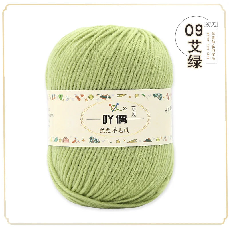 100 Percent Wool Yarn 50g Worsted Weight Soft Warm Crochet
