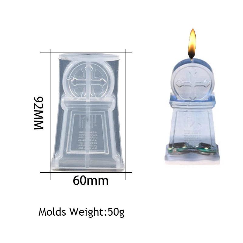 Skulls Silicone Candle Mold Horror Halloween DIY Pumpkin Tombstone Making Epoxy Resin Plaster Casting Molds Home Craft Decor