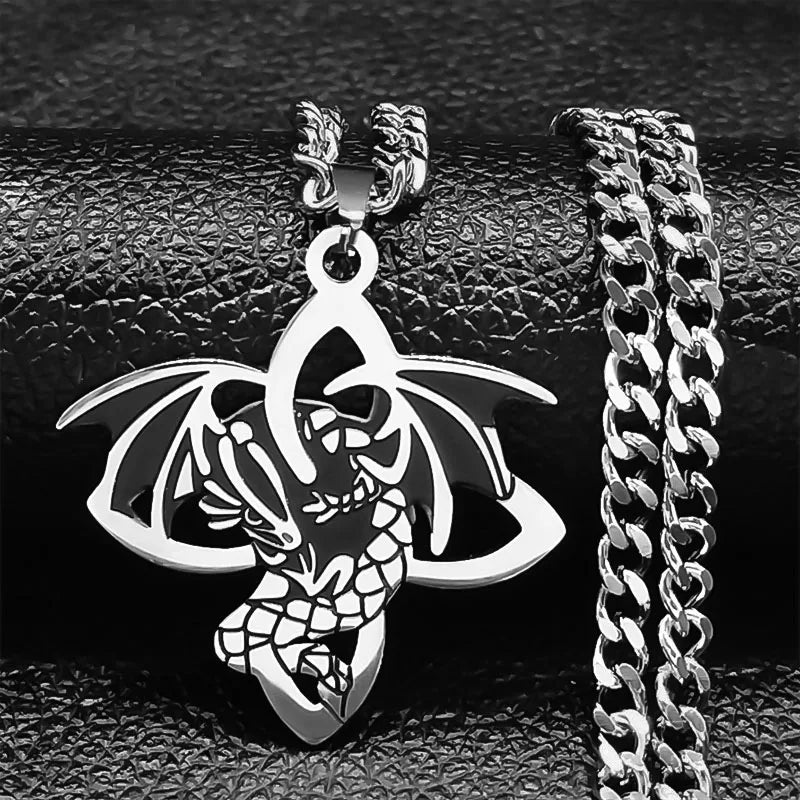 Viking Witch Celtic Knot Pendant Necklace Stainless Steel Men Chain Odin Gothic Necklace Protection Amulet Jewelry nudo de bruja