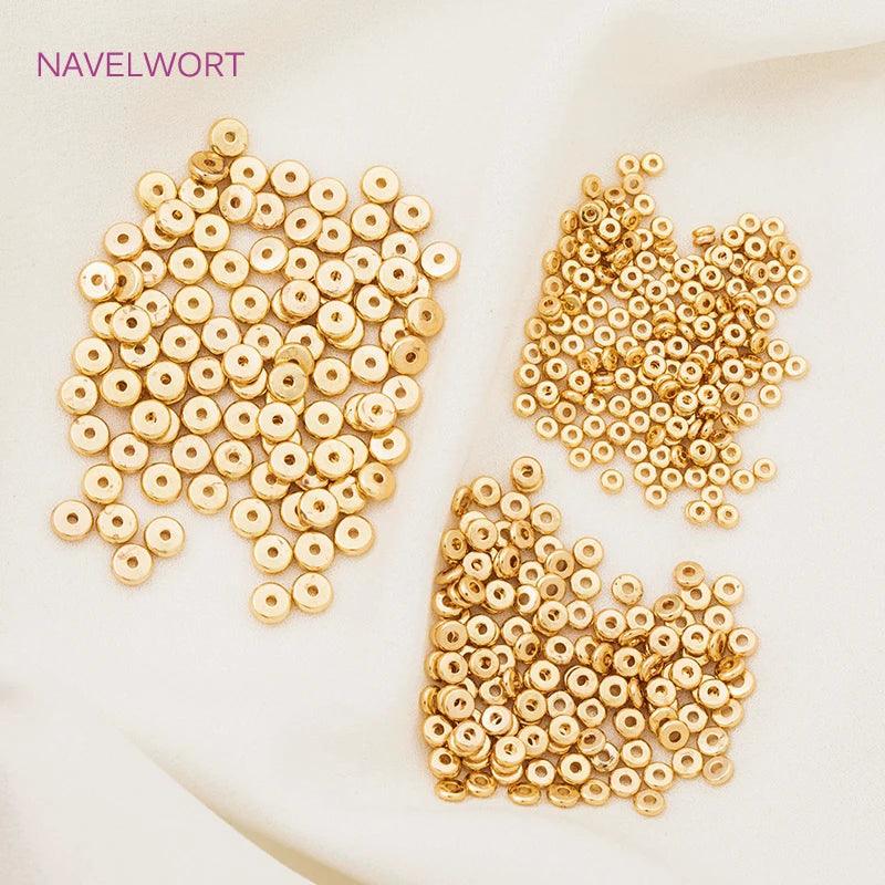 18k Gold Plated Spacer Beads For Bracelet Making,Beads For Beading Jewelry Fittings,DIY Jewellery Making Supplies Wholesale